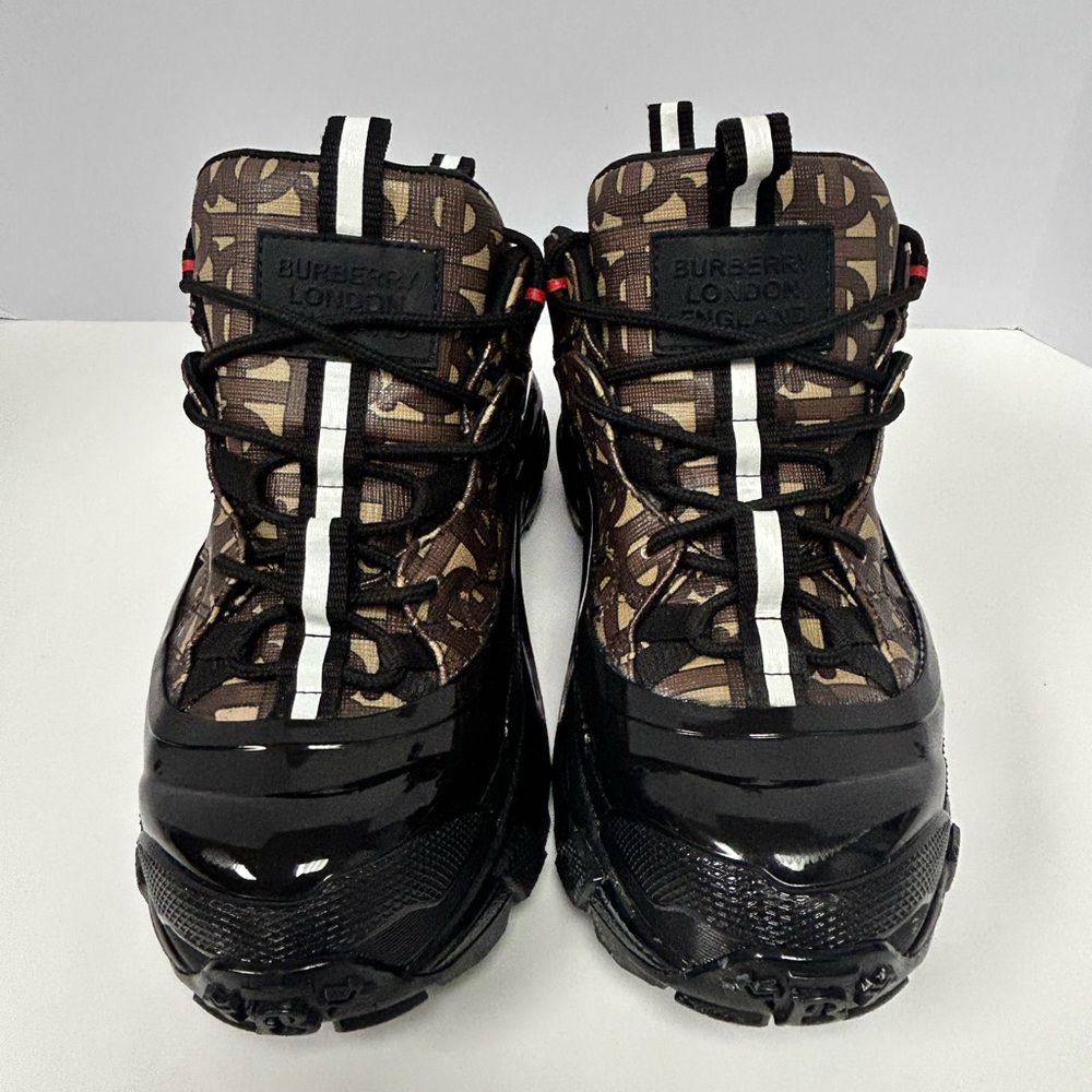 Burberry Monogram Print Arthur Sneakers - Bridle Brown - Picture 5 of 14